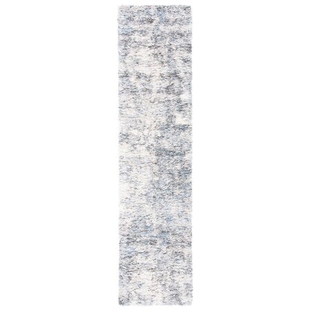 Safavieh 2 x 6 ft. Berber Shag 200 Power Loomed Runner Area Rug; Ivory & Grey BER274A-26